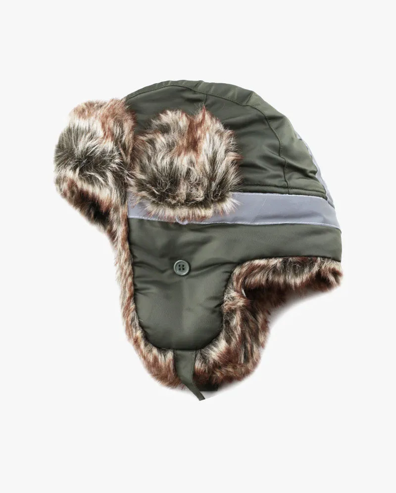 The Hat Depot Kids - Safety Reflective Faux Fur Aviator Trapper