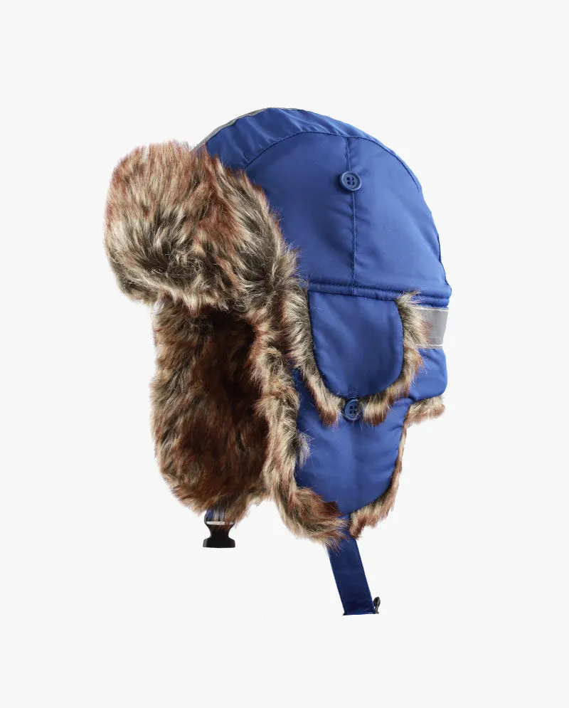 The Hat Depot Kids - Safety Reflective Faux Fur Aviator Trapper