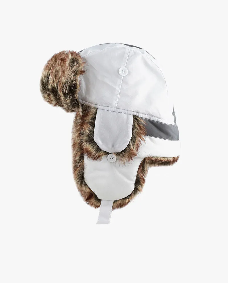 The Hat Depot Kids - Safety Reflective Faux Fur Aviator Trapper