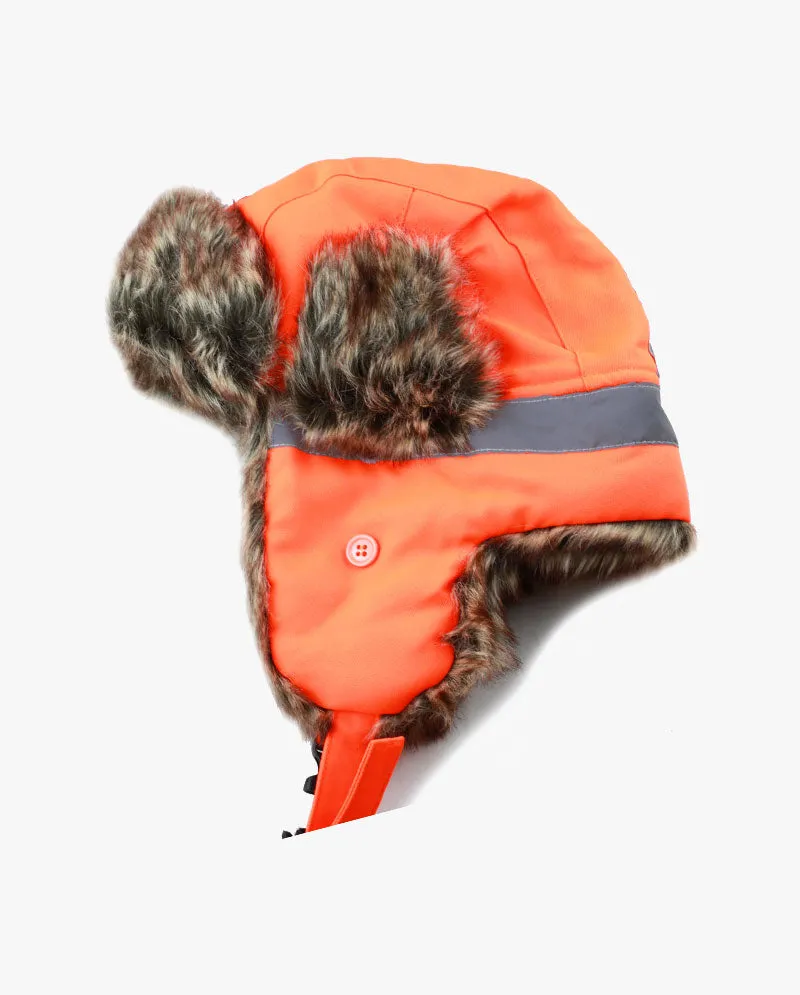 The Hat Depot Kids - Safety Reflective Faux Fur Aviator Trapper
