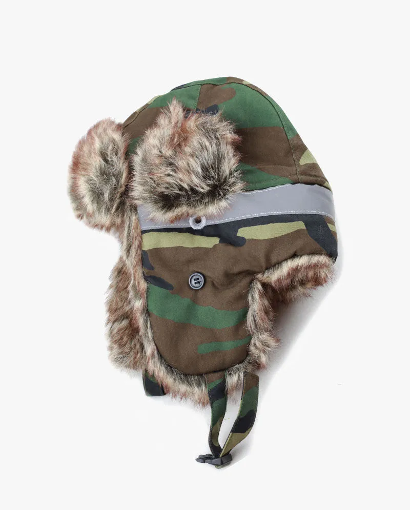 The Hat Depot Kids - Safety Reflective Faux Fur Aviator Trapper