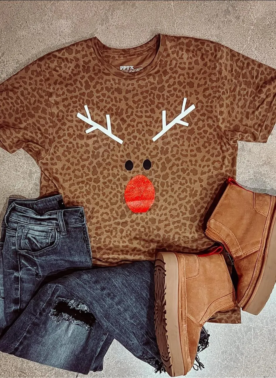The Leopard Reindeer Tee