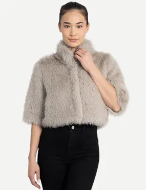 The Metallic Faux Fur Shrug