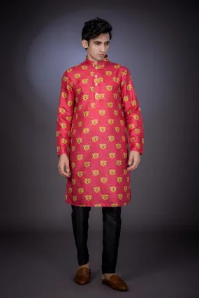 The Pink Leopard - Silk Kurta