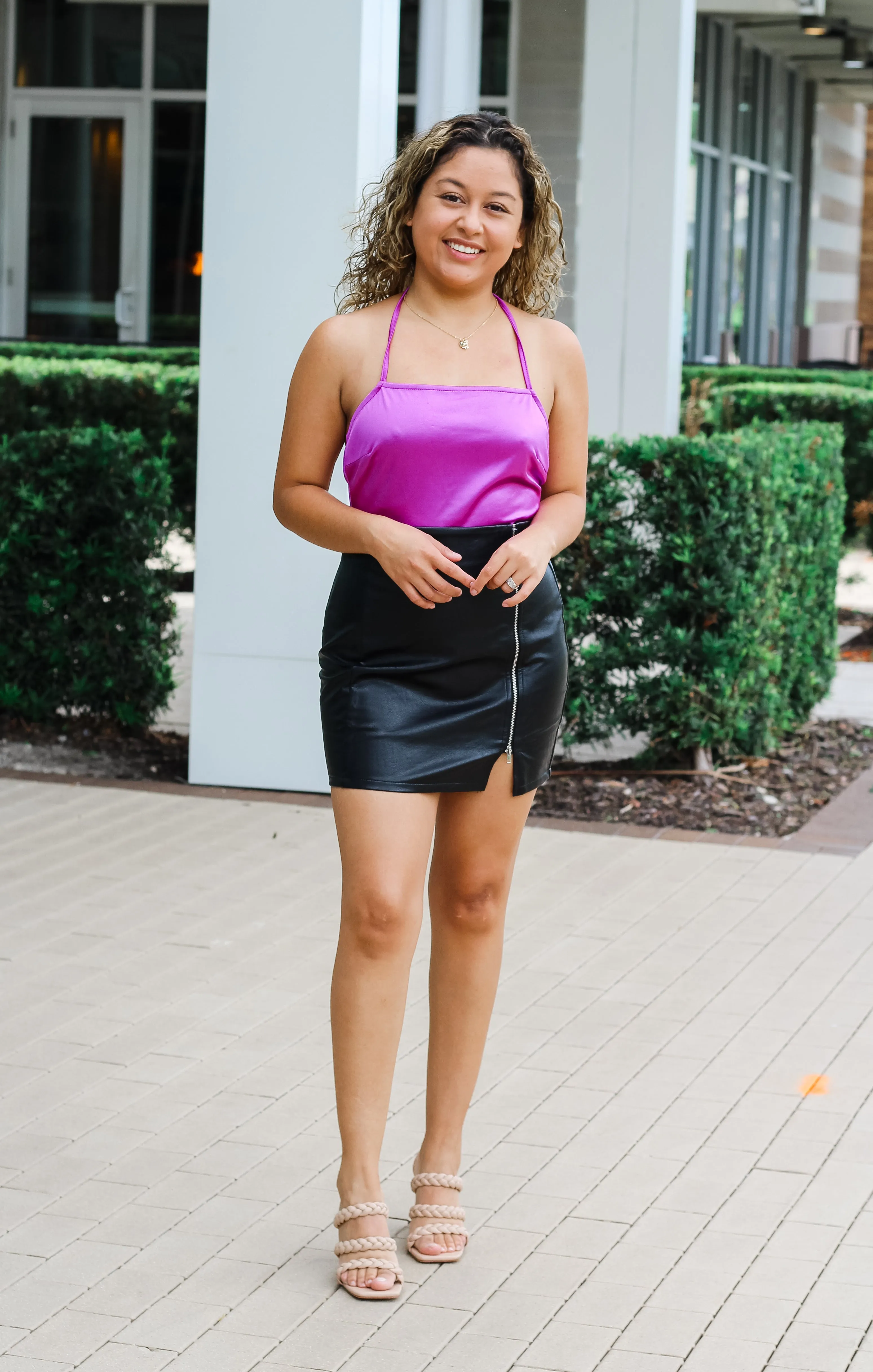The Silky Satin Bodysuit (Magenta)