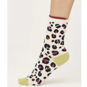 THOUGHT LEOPARD PRINT GOTS ORGANIC COTTON SOCKS CREAM SPW731