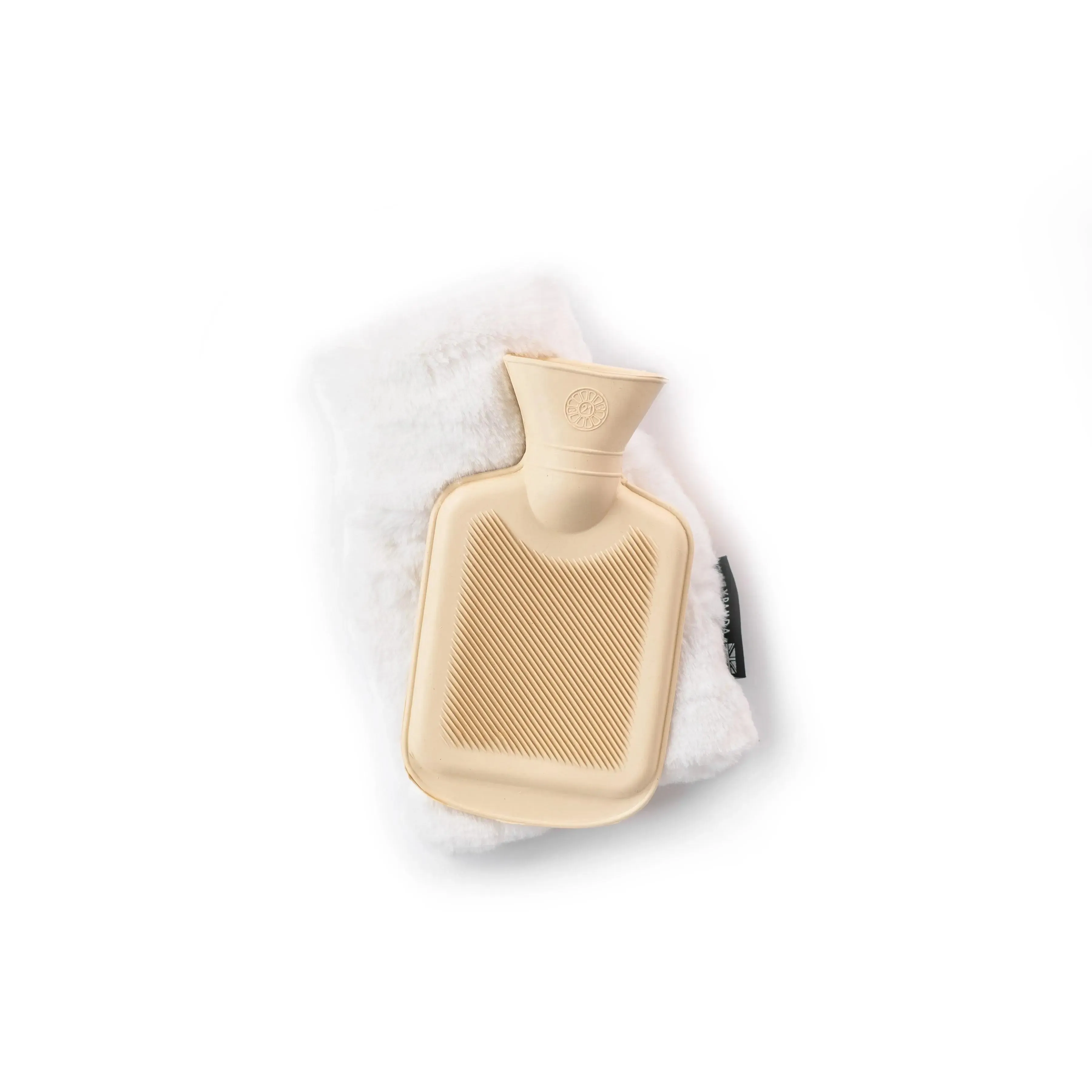 Triple White Faux Fur Hot Water Bottle Set