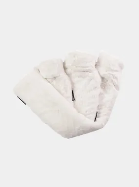 Triple White Faux Fur Hot Water Bottle Set