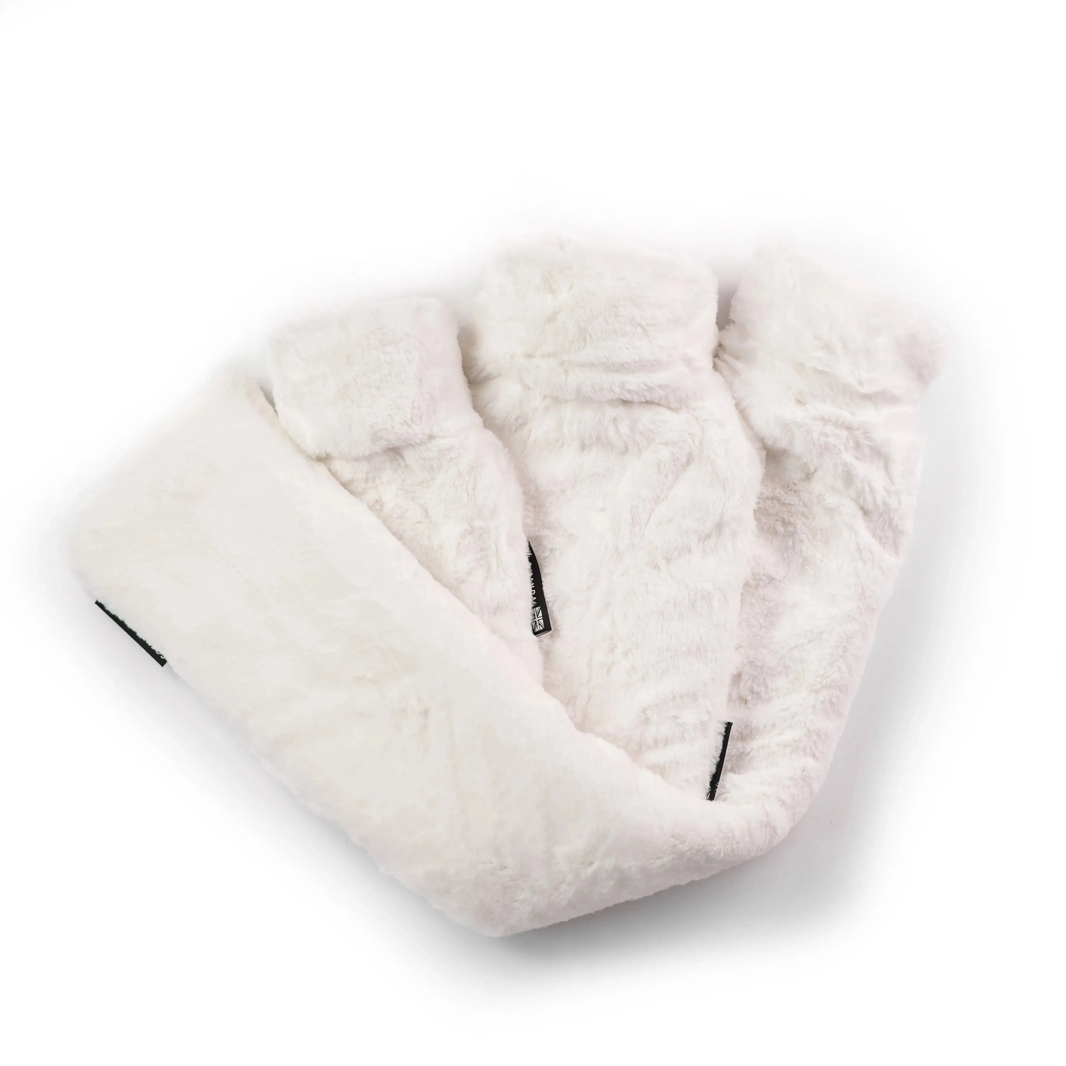 Triple White Faux Fur Hot Water Bottle Set