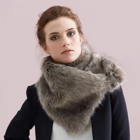 Truffle Asymmetric Faux Fur Scarf