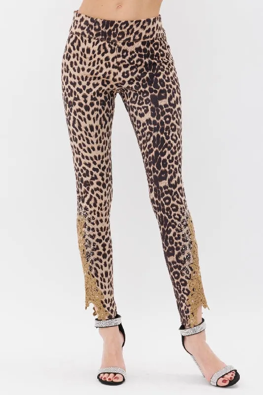Vocal Leopard Lace & Stones Leggings