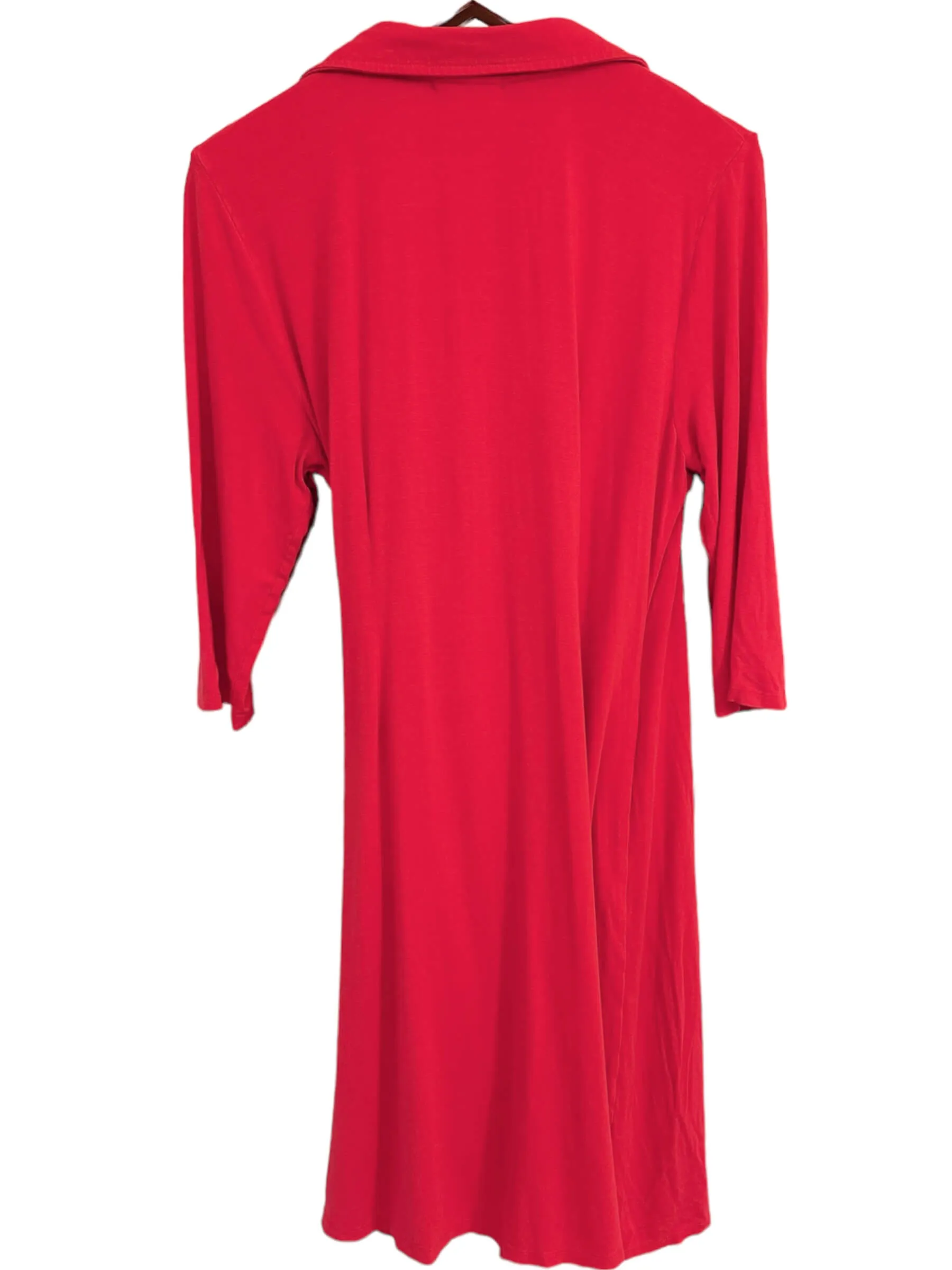 Warm Spring Strawberry Jersey Wrap Dress