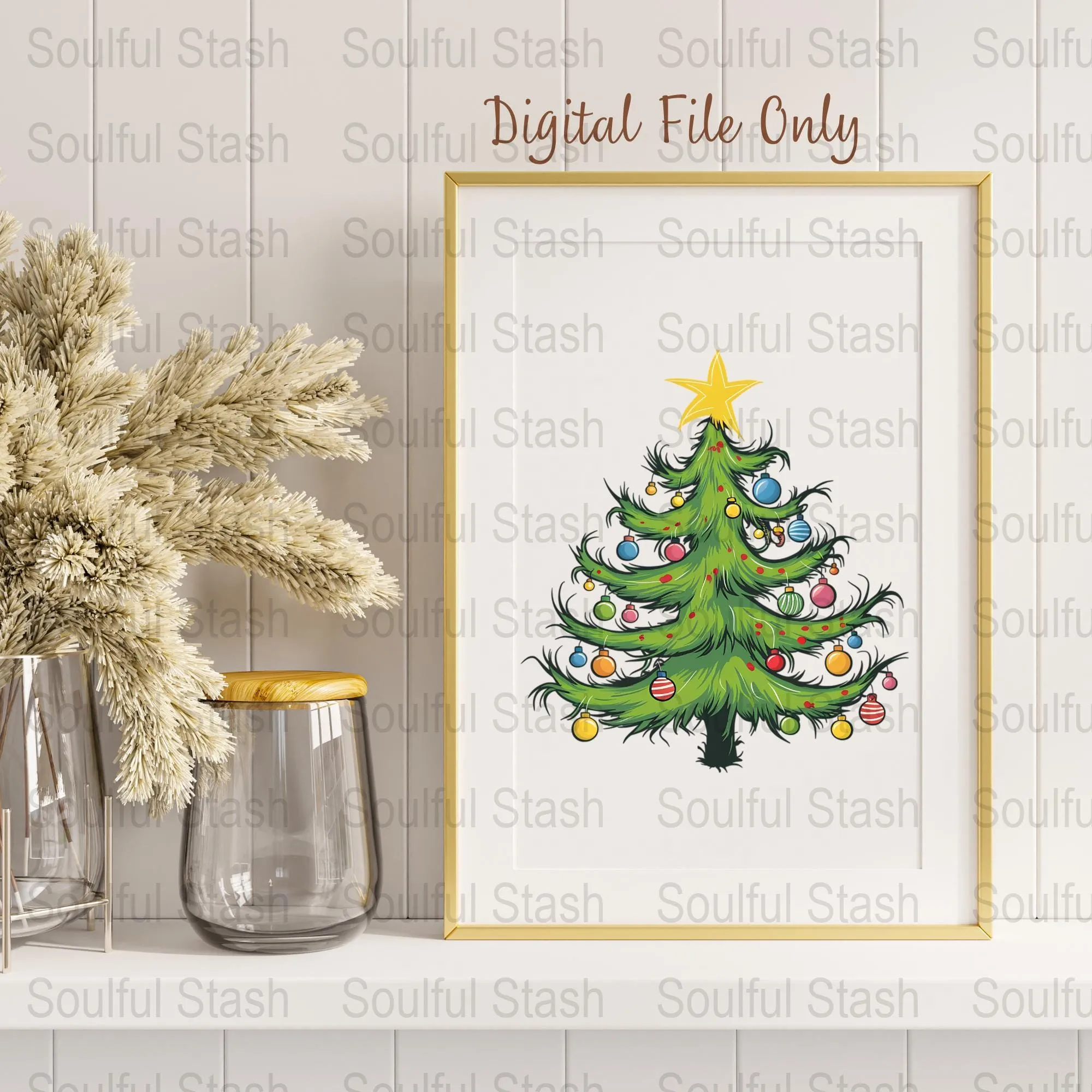 Whimsical Fur Tree PNG, Christmas Tree Graphic, Sublimation Design, Kids Shirt Art, Colorful Holiday Clipart, Festive Decor, Gift Idea