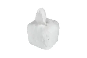 White Faux Fur Tissue Box Cover by Evelyne Prélonge
