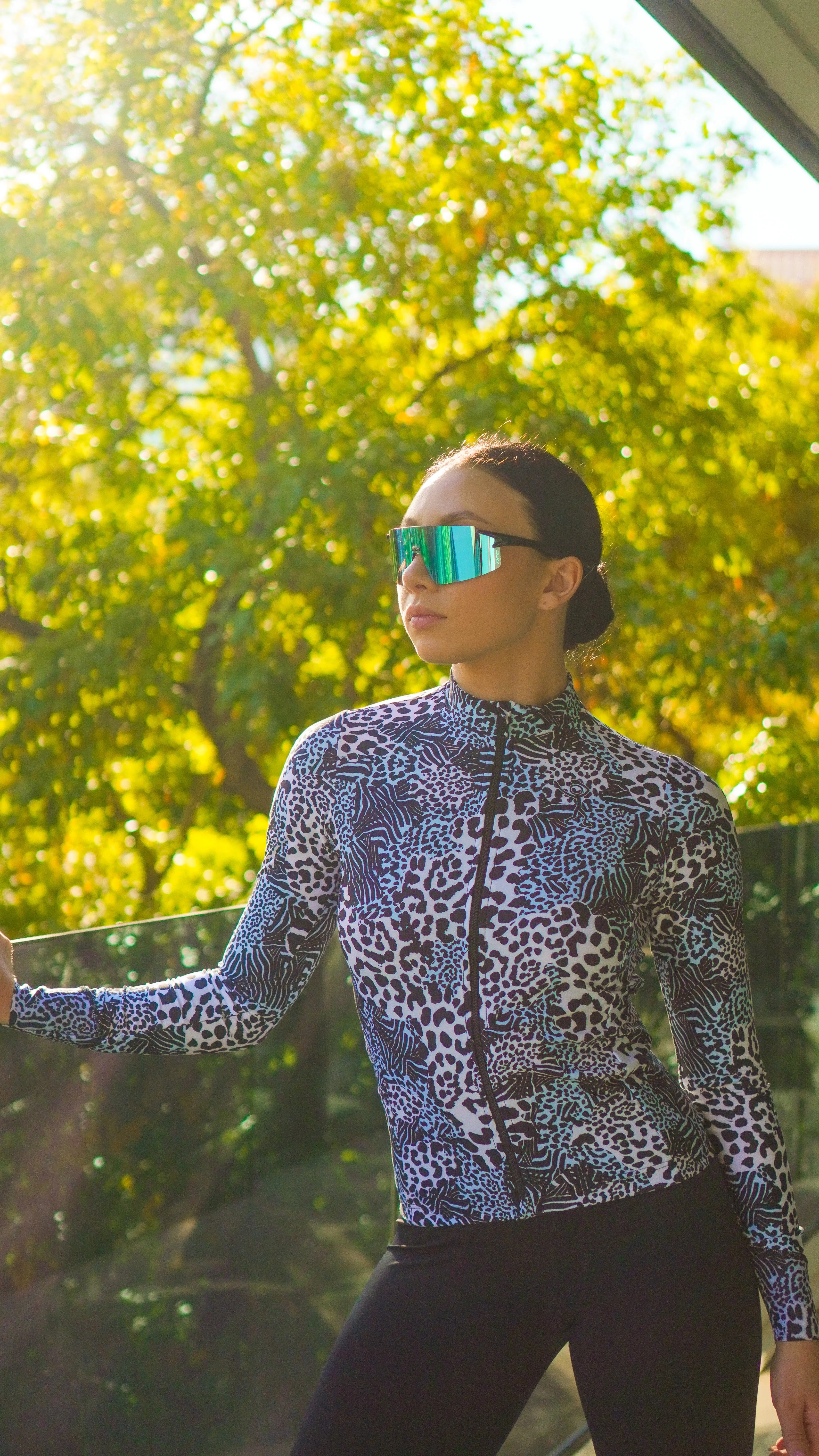 Women's Aero Long-Sleeve Jersey- Snow Leopard