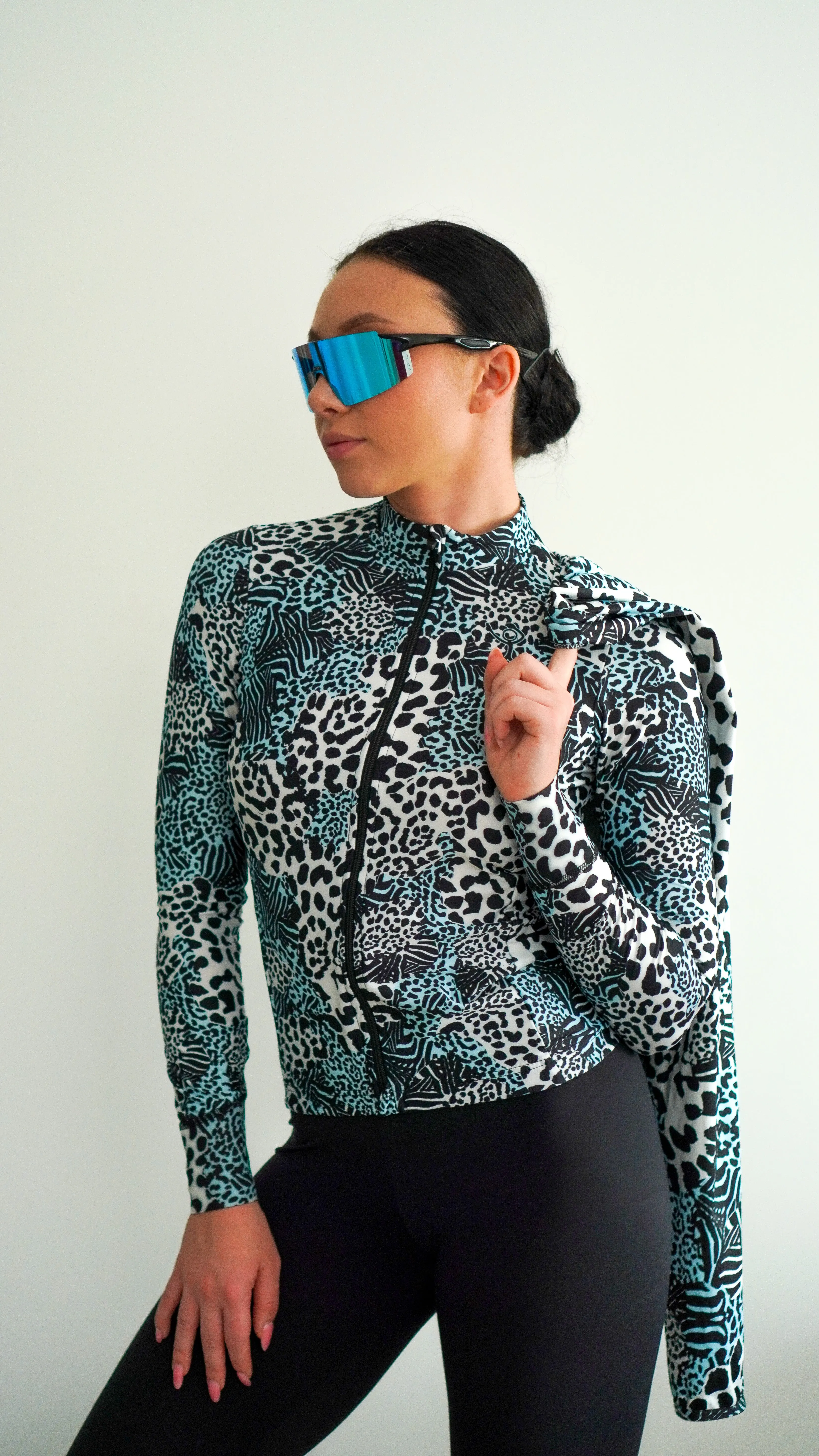 Women's Aero Long-Sleeve Jersey- Snow Leopard