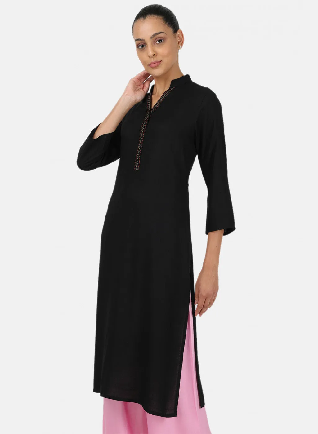 Womens Black Plain Tunic