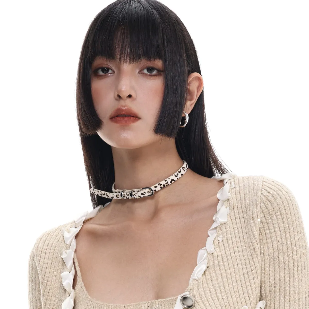 Women's Grunge Leopard Printed Choker