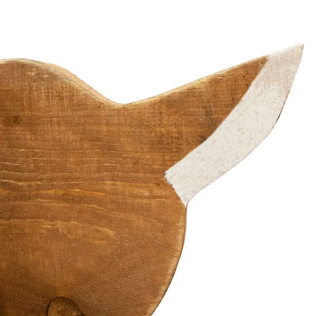 Wooden Doe Statue Outdoor Christmas Decoration