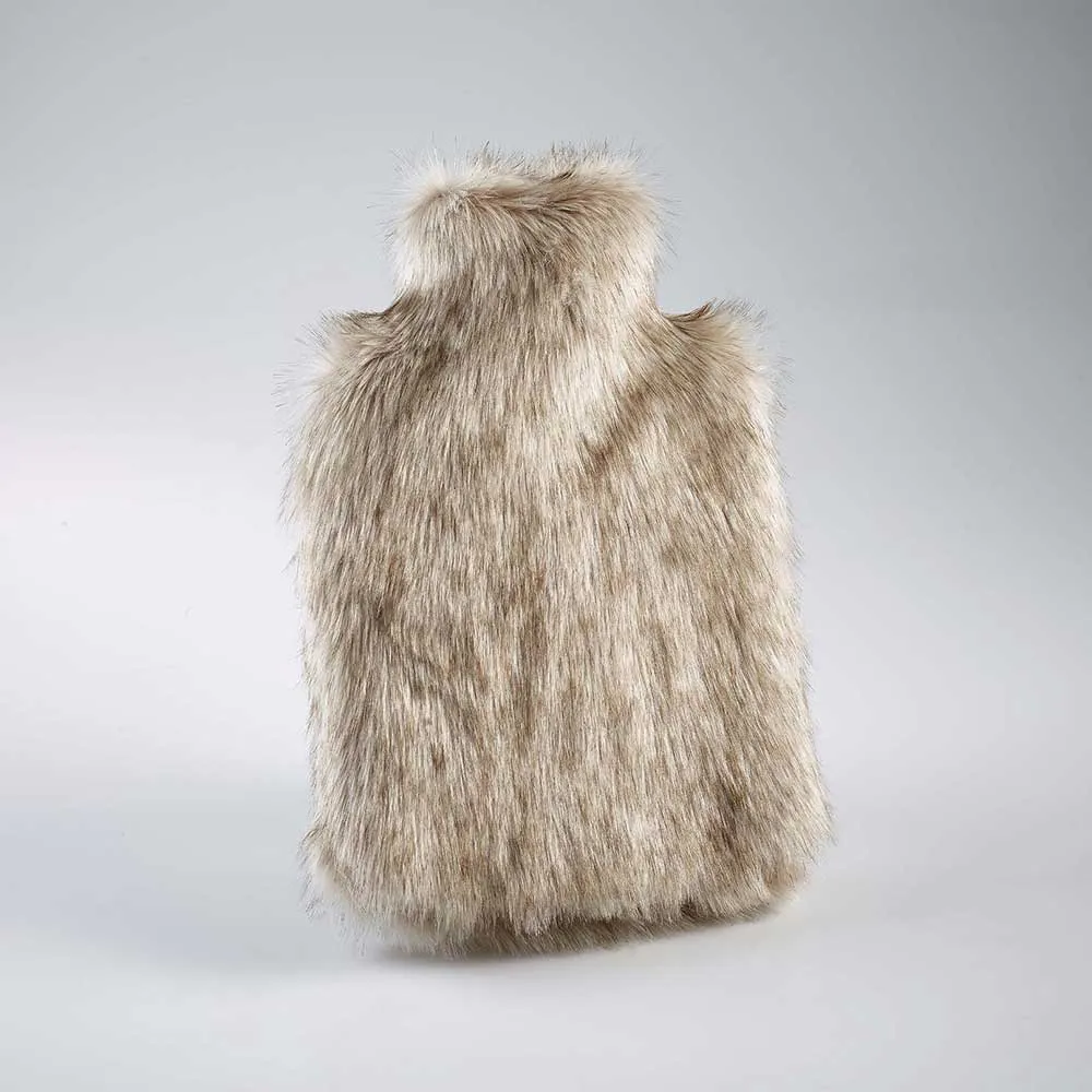 x2 Faux Fur Hot Water Bottles (THIS ONE   A SECOND COLOUR CHOICE) Siberian Wolf by Katrina Hampton