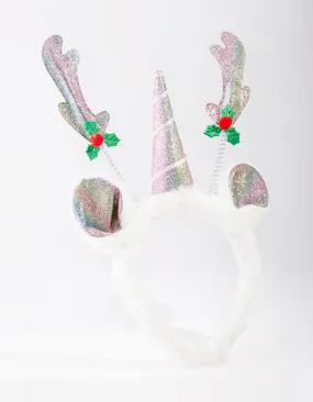 Xmas Fur Unicorn Reindeer Headband