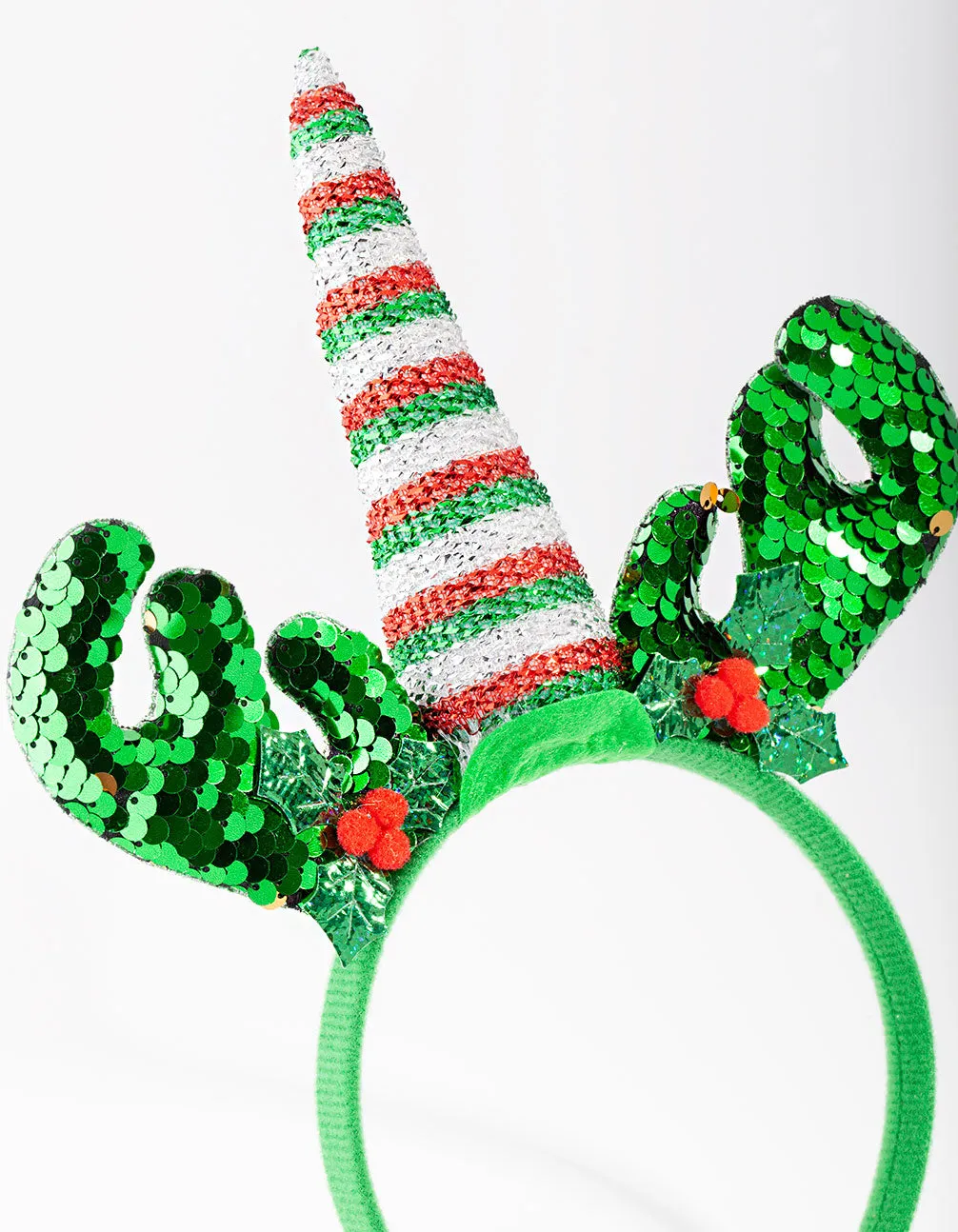 Xmas Green Unicorn Reindeer Headband